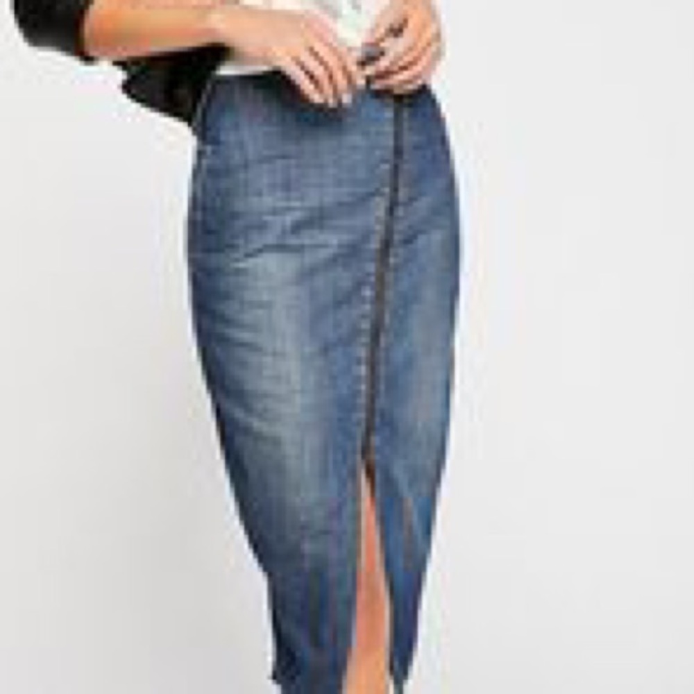 Free People denim skirt